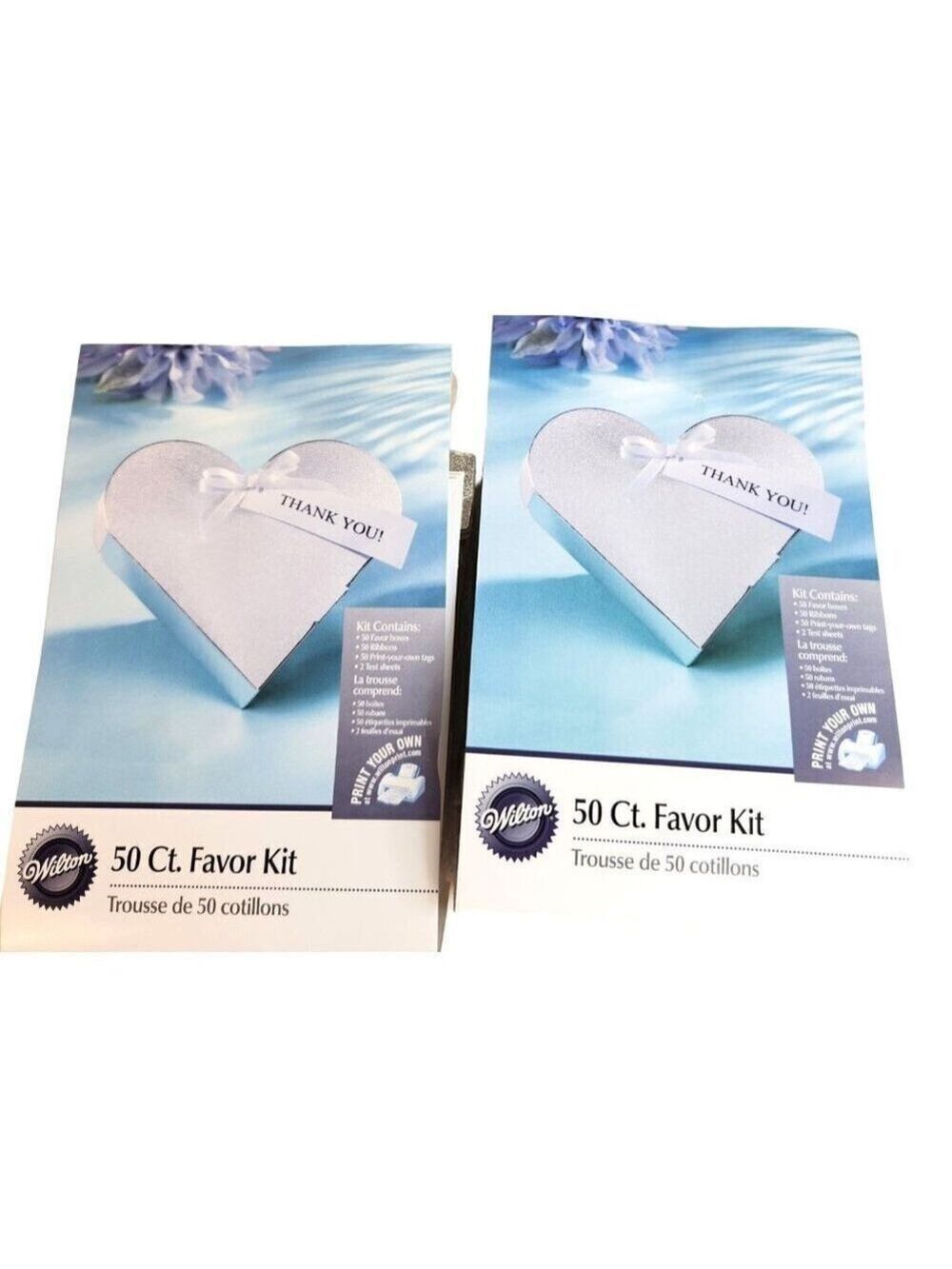 Wilton 50 Ct. 4 pkgs. Silver Heart Favor Kit - 200 Boxes & 200 Tags Great for We